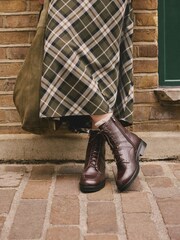 Burgundy Red Leather Forever Comfort® Lace-Up Ankle Boots - Image 5 of 6