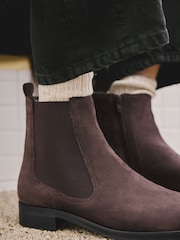 Chocolate Brown Suede Standard/Wide Fit Forever Comfort® Chelsea Ankle Boots - Image 4 of 9