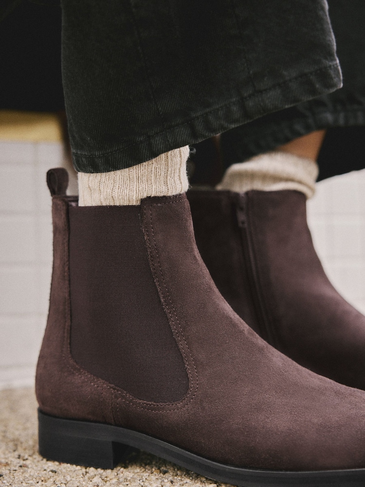 Buy Chocolate Brown Suede Standard/Wide Fit Forever Comfort  display picture 1