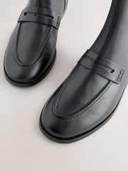 Black Leather Forever Comfort® Loafer Style Ankle Boots - Image 4 of 5