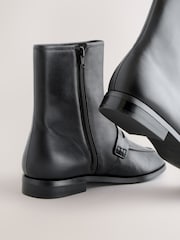 Black Leather Forever Comfort® Loafer Style Ankle Boots - Image 5 of 5