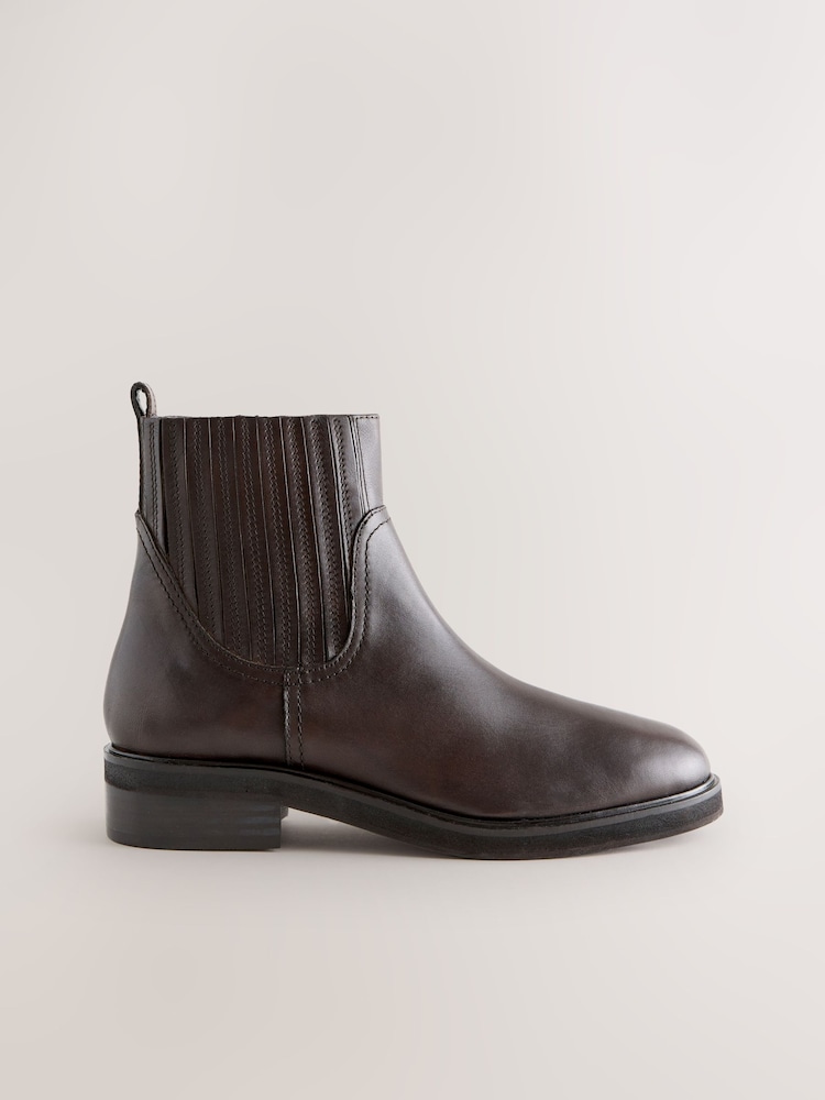 Chocolate Brown Leather Forever Comfort® Chelsea Boots - Image 1 of 5