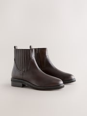 Chocolate Brown Leather Forever Comfort® Chelsea Boots - Image 2 of 5