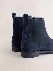 Navy Blue Suede Standard/Wide Fit Forever Comfort® Chelsea Ankle Boots - Image 2 of 4