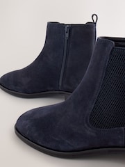 Navy Blue Suede Standard/Wide Fit Forever Comfort® Chelsea Ankle Boots - Image 3 of 4
