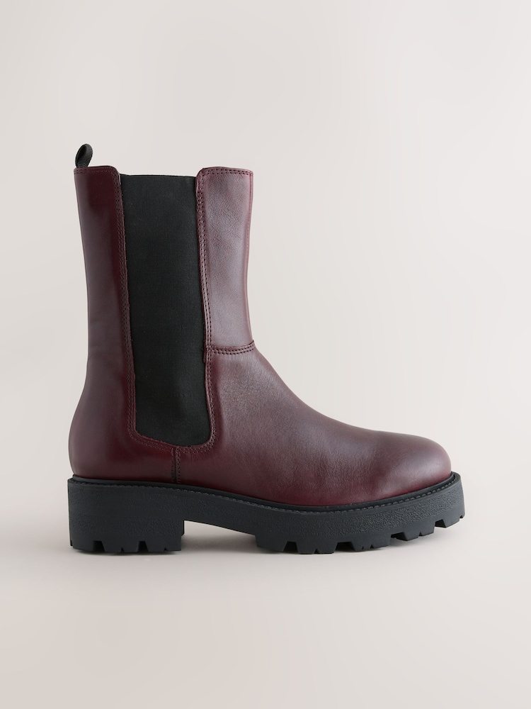 Couro vermelho bordô - Botas Chelsea Chunky Forever Comfort® - Imagem 1 de 5