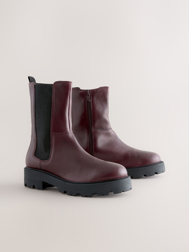Couro vermelho bordô - Botas Chelsea Chunky Forever Comfort® - Imagem 2 de 5