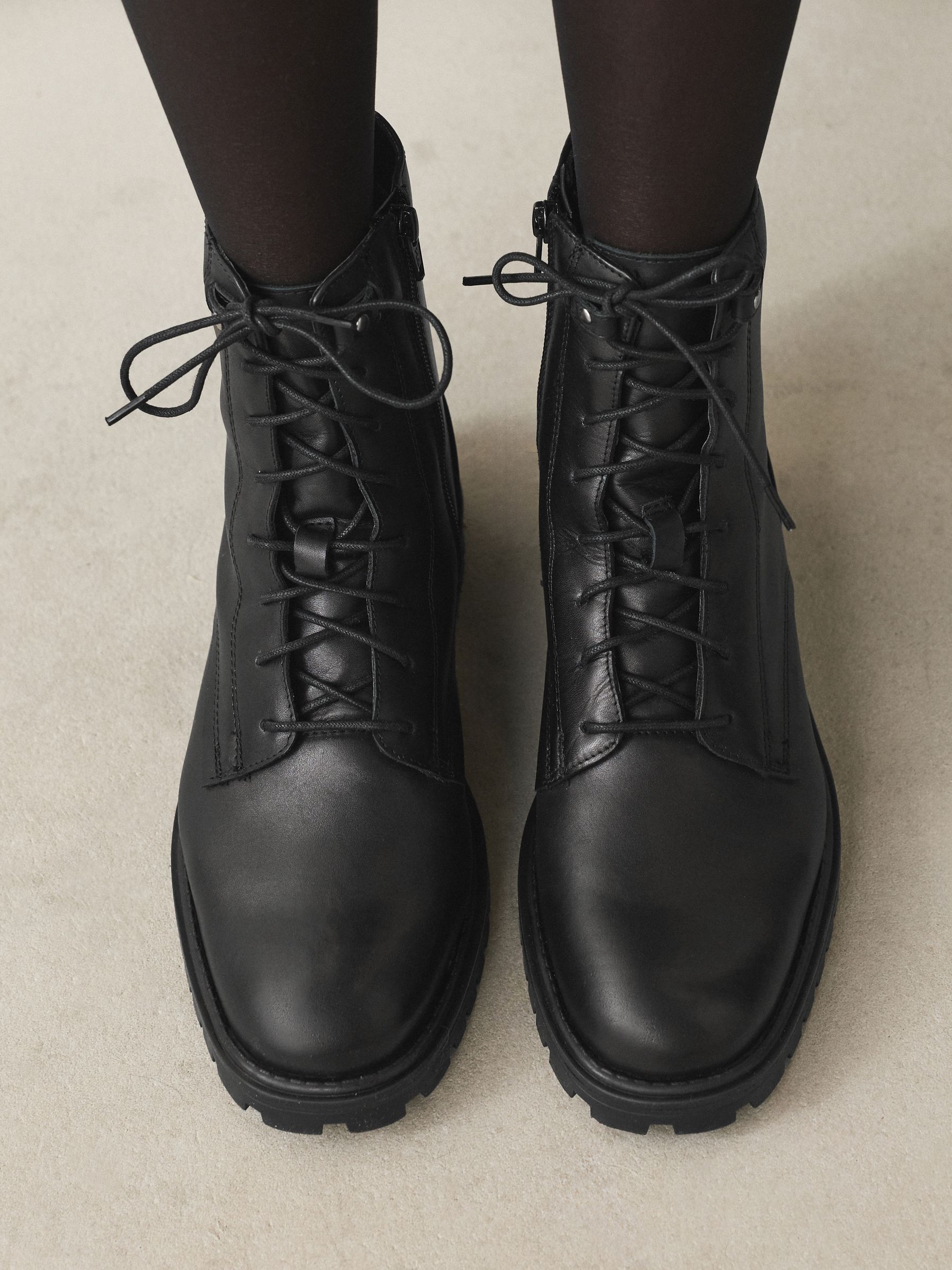 Buy Black Leather Standard/Wide Fit Forever Comfort® Square Toe