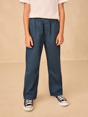 Navy Wide Fit Pull On Twill Jeans (3-16yrs) - Image 1 of 8