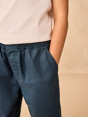 Navy Wide Fit Pull On Twill Jeans (3-16yrs) - Image 4 of 8