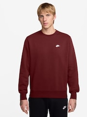 Dunkel, Team, Rot - Nike Club Sweatshirt mit Rundhalsausschnitt - Bild 1 von 3