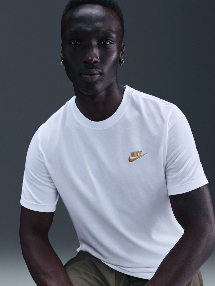 Nike White Gold Club T-Shirt - Image 1 of 5 Nike White Gold Club T-Shirt - Image 1 of 5