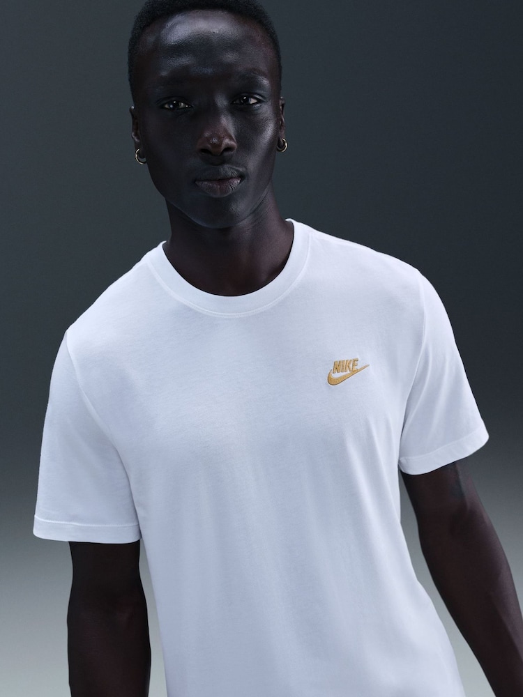 Nike White Gold Club T-Shirt - Image 2 of 5 Nike White Gold Club T-Shirt - Image 2 of 5