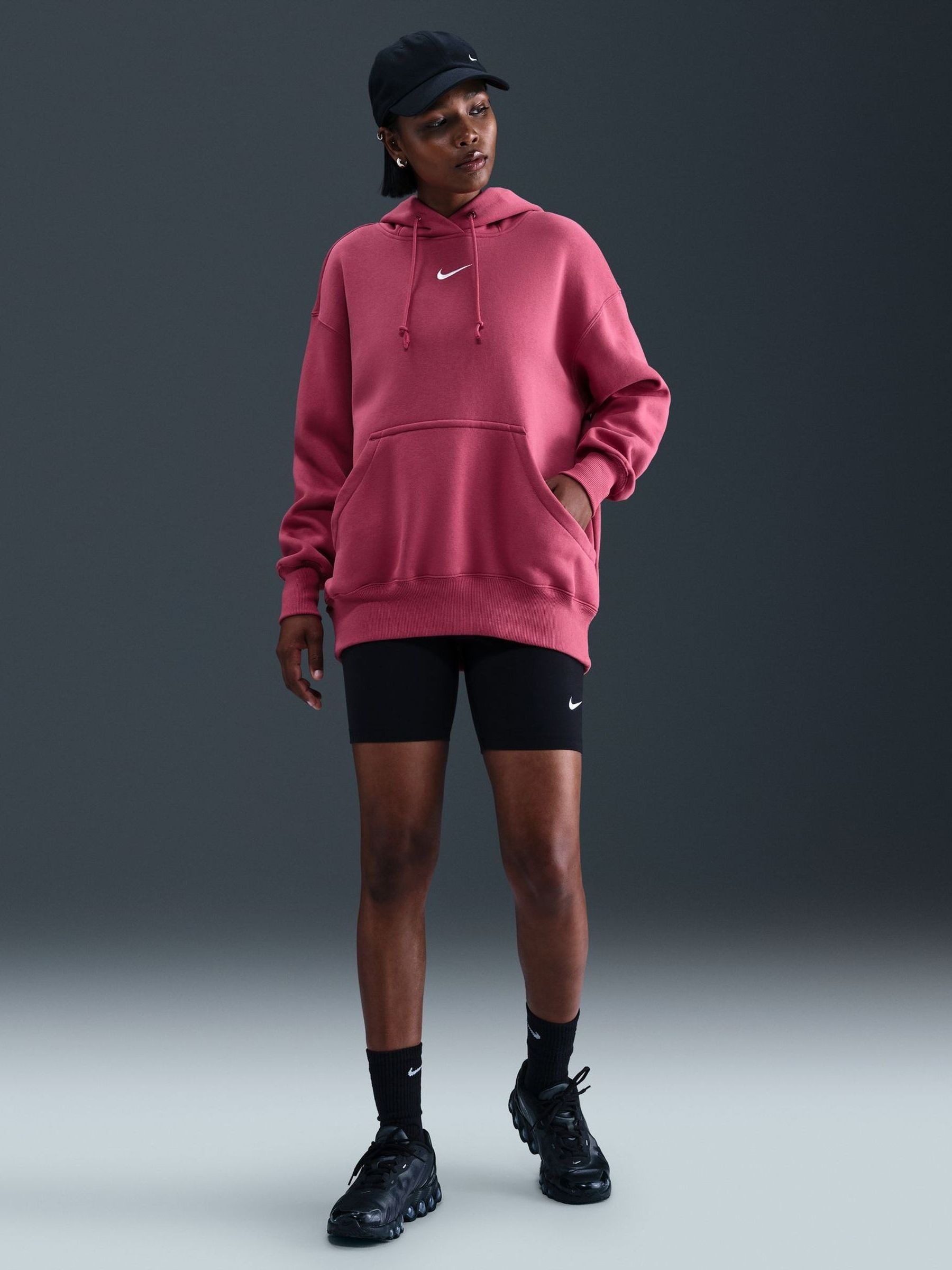 black and pink nike jumper