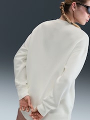 Nike White Oversized Sportswear Phoenix Fleece Crew-Neck Sweatshirt - Image 4 of 5