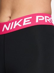 Nike Black Rush Pink Pro Mid Rise Mesh Panelled Leggings - Image 3 of 3