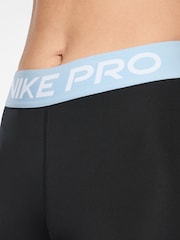 Nike Black Celestine Blue Pro Mid Rise Mesh Panelled Leggings - Image 3 of 3