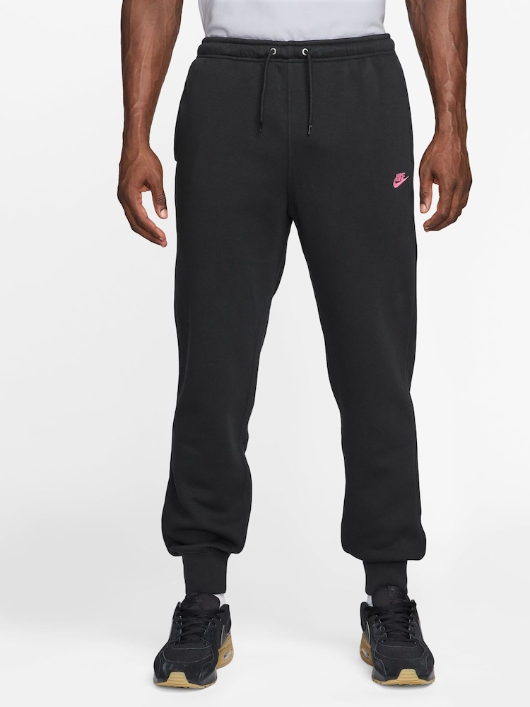 Nike Black Pink Club Fleece Joggers - Image 1 of 3 Nike Black Pink Club Fleece Joggers - Image 1 of 3