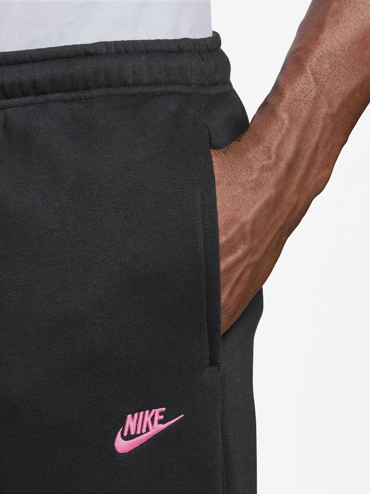 Nike Black Pink Club Fleece Joggers - Image 3 of 3 Nike Black Pink Club Fleece Joggers - Image 3 of 3