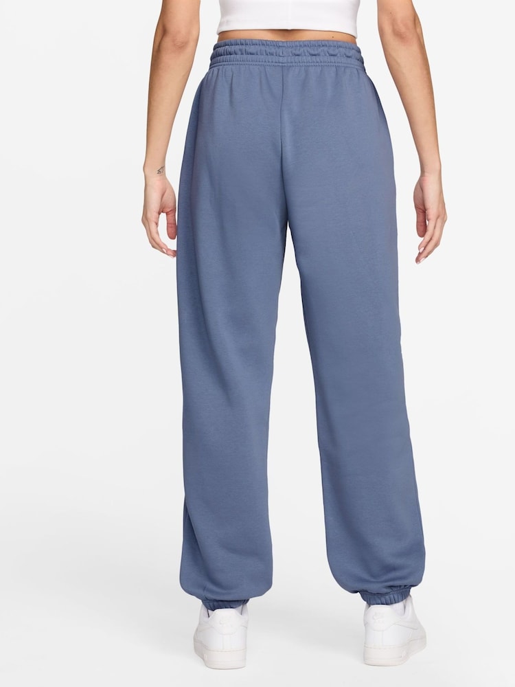 Nike Blue Oversized Sportswear Phoenix Fleece High Waisted Joggers - Image 2 of 3 Nike Blue Oversized Sportswear Phoenix Fleece High Waisted Joggers - Image 2 of 3