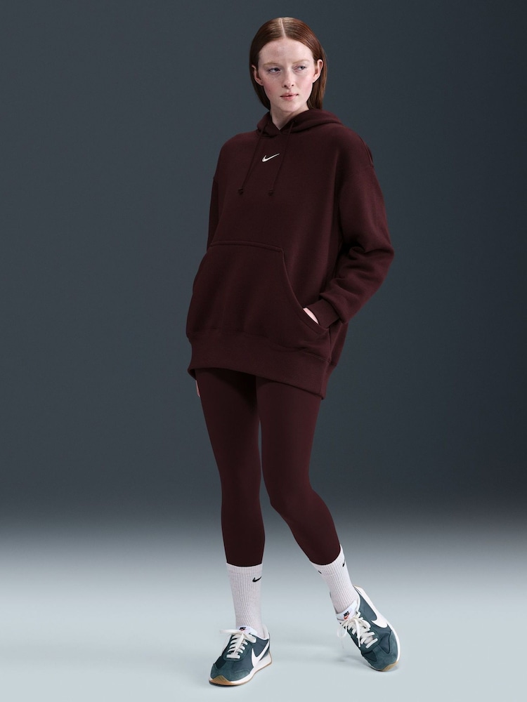 Nike Red Oversized Sportswear Phoenix Fleece Pullover Hoodie - Image 1 of 5