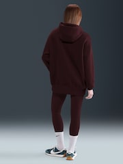 Nike Red Oversized Sportswear Phoenix Fleece Pullover Hoodie - Image 2 of 5