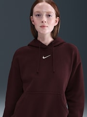 Nike Red Oversized Sportswear Phoenix Fleece Pullover Hoodie - Image 3 of 5