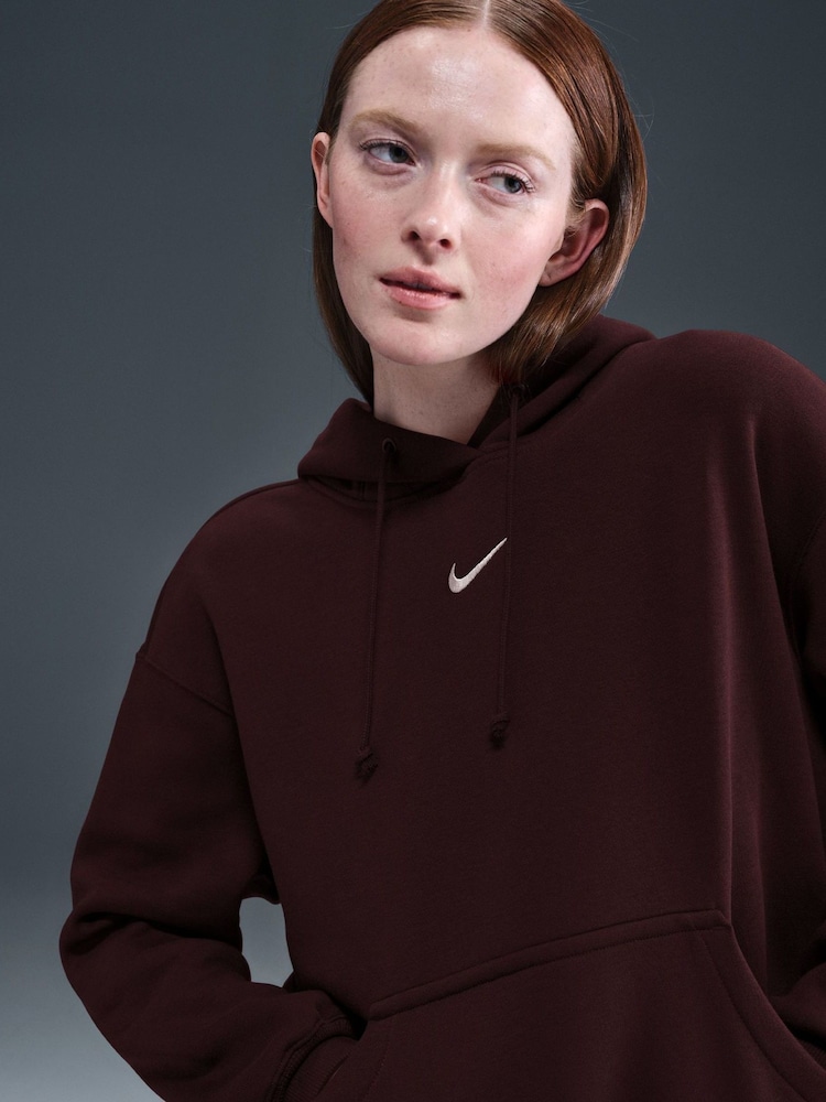 Nike Red Oversized Sportswear Phoenix Fleece Pullover Hoodie - Image 5 of 5