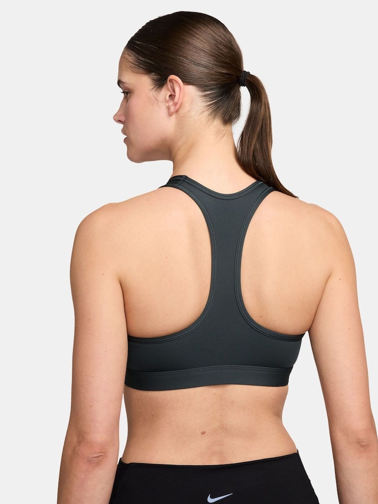Nike Dark Seaweed Green Swoosh Medium Support Padded Sports Bra - Image 2 of 3 Nike Dark Seaweed Green Swoosh Medium Support Padded Sports Bra - Image 2 of 3