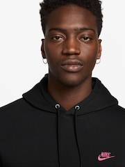 Nike Black Pink Club Pull Over Hoodie - Image 3 of 3