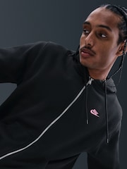 Nike Black Pink Club Full Zip Hoodie - Image 5 of 5