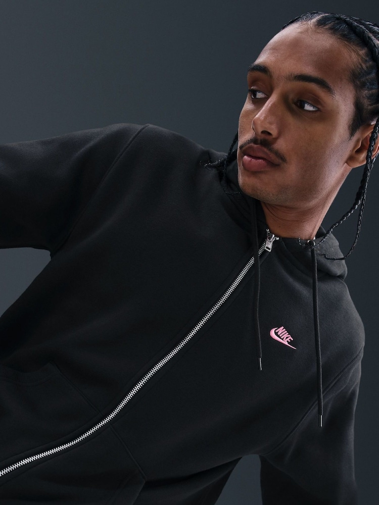 Nike Black Pink Club Full Zip Hoodie - Image 5 of 5 Nike Black Pink Club Full Zip Hoodie - Image 5 of 5