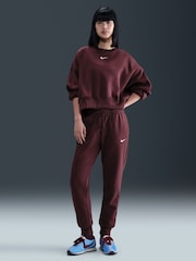 Nike Red Sportswear Phoenix Fleece Mid Rise Joggers - Image 1 of 5