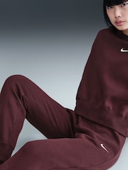 Nike Red Sportswear Phoenix Fleece Mid Rise Joggers - Image 2 of 5