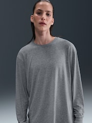 Nike Smoke Grey Relaxed One Dri-FIT Long Sleeve Top - Image 3 of 5