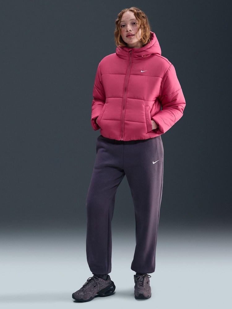 Nike Red Loose Sportswear Classic Puffer Therma FIT Hooded Jacket - Image 1 of 5