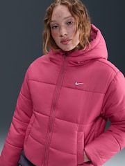 Nike Red Loose Sportswear Classic Puffer Therma FIT Hooded Jacket - Image 3 of 5