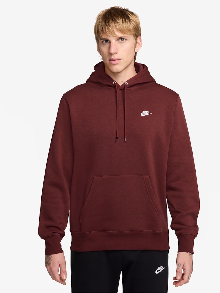 Nike Dark Team Red Club Pull Over Hoodie - Image 1 of 3