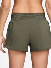 Nike Olive Green One Dri-FIT Mid Rise 3 Inch Brief Lined Shorts - Image 2 of 5