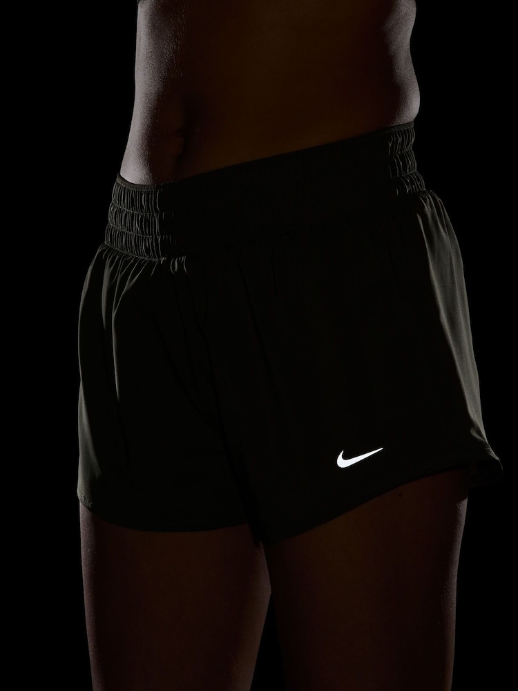 Nike Olive Green One Dri-FIT Mid Rise 3 Inch Brief Lined Shorts - Image 5 of 5