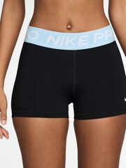 Schwarz Celestine Blau - Nike Pro Shorts, 3 Zoll - Bild 1 von 4