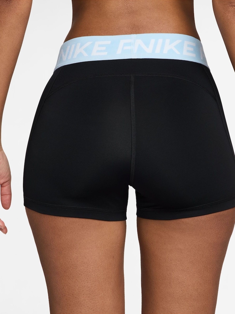 Schwarz Celestine Blau - Nike Pro Shorts, 3 Zoll - Bild 2 von 4