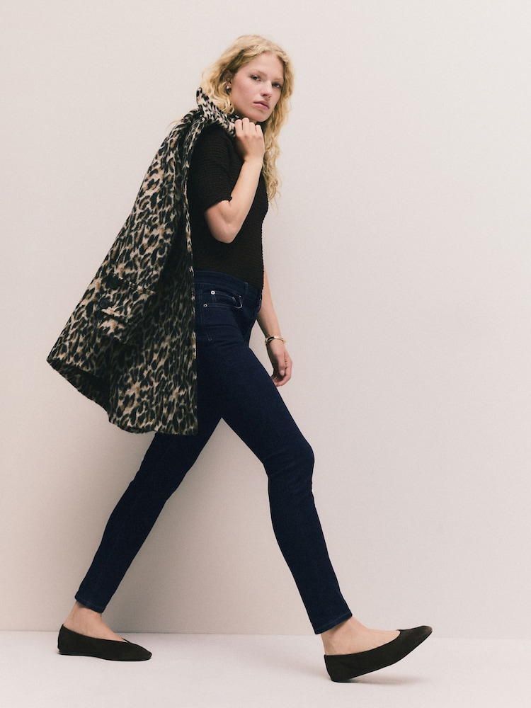 Rinse Blue Button Fly Skinny Jeans - Image 1 of 8