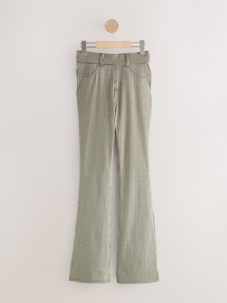 Neutral Dogtooth Jersey Bootcut Leggings - Image 1 of 3 Neutral Dogtooth Jersey Bootcut Leggings - Image 1 of 3