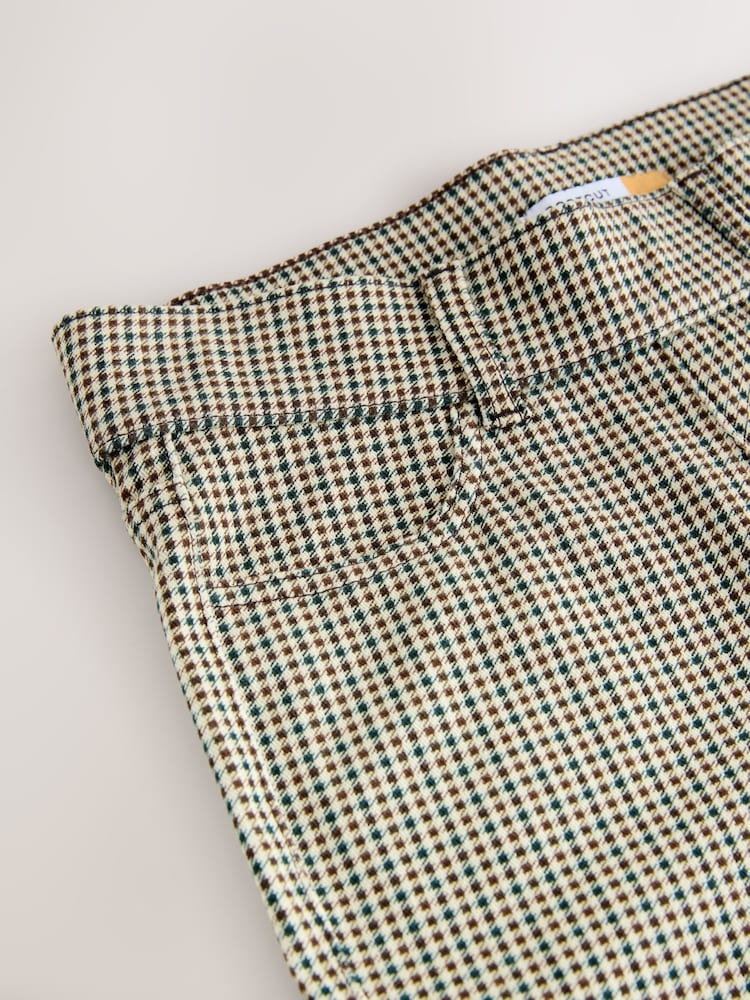Neutral Dogtooth Jersey Bootcut Leggings - Image 2 of 3 Neutral Dogtooth Jersey Bootcut Leggings - Image 2 of 3