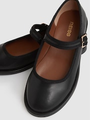 Negro - Reiss Nicole Leather Mary Jane Ballet Pumps - Imagen 4 de 4