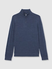 Reiss Denim Jaspe Blackhall Merino Wool Half-Zip Jumper - Image 2 of 6