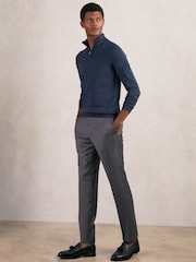 Reiss Denim Jaspe Blackhall Merino Wool Half-Zip Jumper - Image 4 of 6