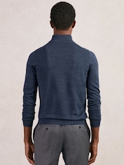 Reiss Denim Jaspe Blackhall Merino Wool Half-Zip Jumper - Image 5 of 6