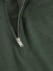 Reiss Kale Green Blackhall Merino Wool Half-Zip Jumper - Image 5 of 5